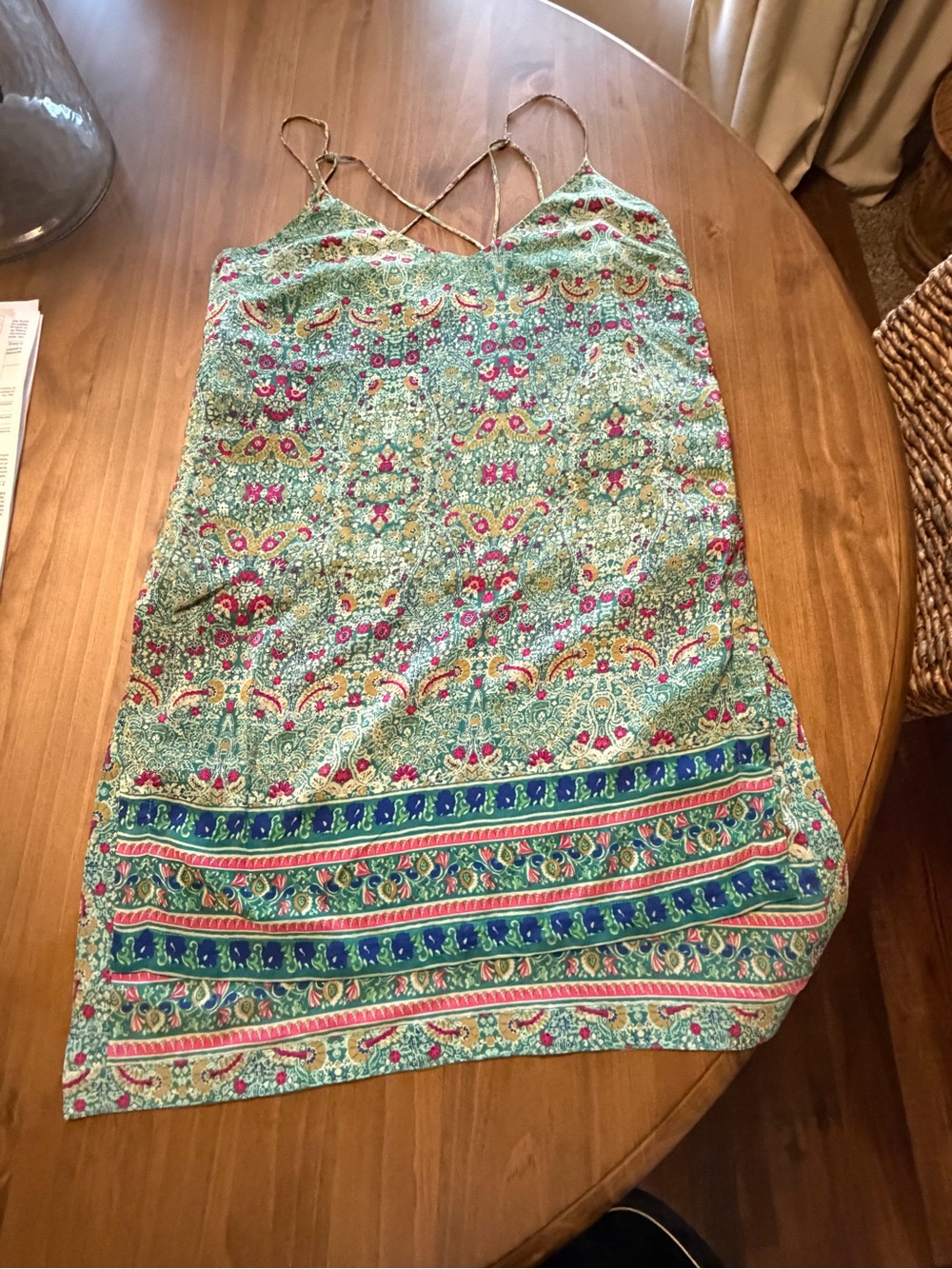 Maeve Green Floral Print Strappy Cami Top
